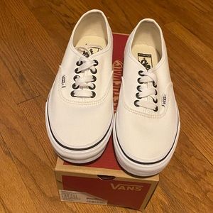 Authentic Custom Vans, White, Size 8.5